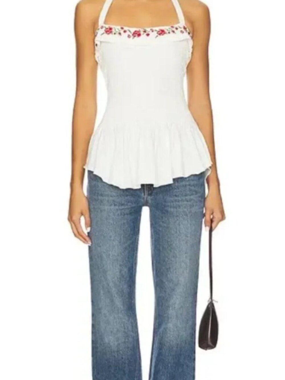 NWT Free People Alee Top in White Combo - Picture 4 of 4